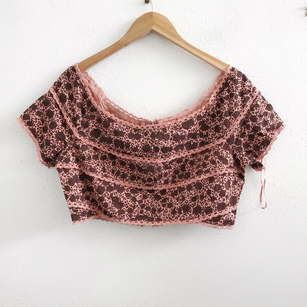 NWT ANTHROPOLOGIE Off-The-Shoulder Top Floral Size 12 - Picture 3 of 11